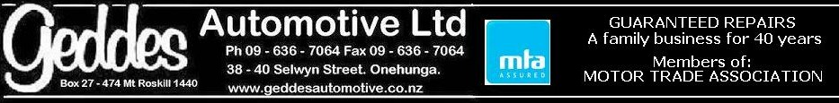 Geddes Automotive 38 Selwyn Street Onehunga Auckland 636 7064