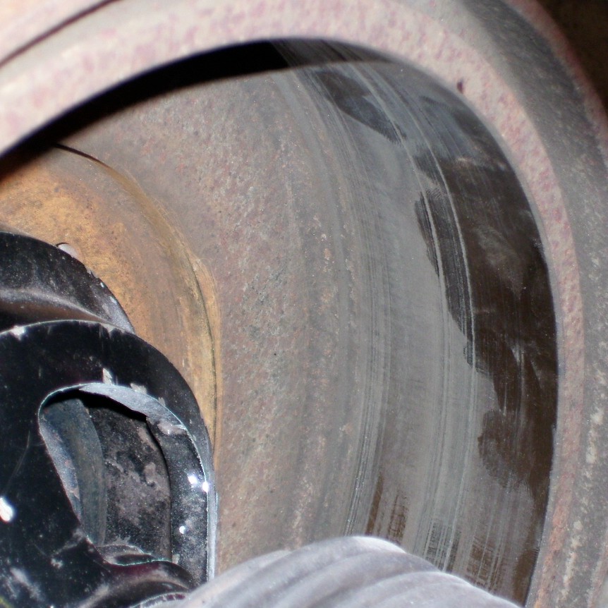 Truck brake drum machined